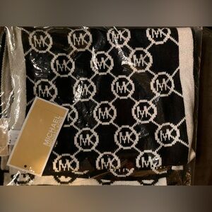 Michael Kors Monogram Black and White Scarf